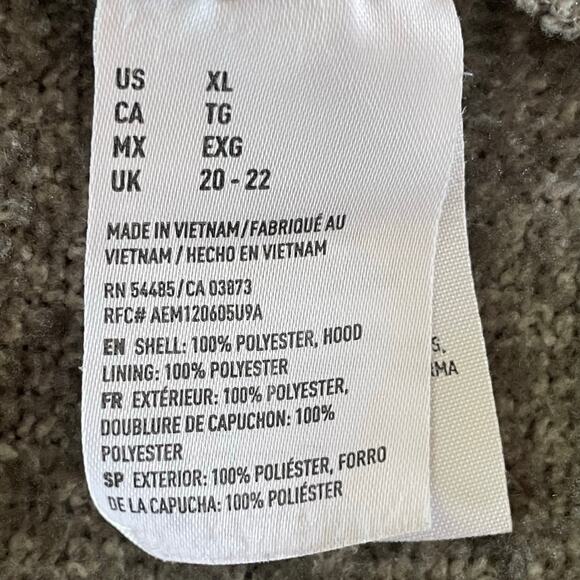 American Eagle Fleece Hoodie Gray Zip Front Aztec Trim Sz XL Fall Casual Cozy - Picture 9 of 10